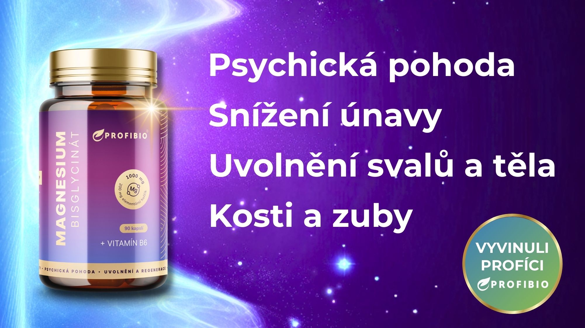 PREMIUM Magnesium Bisglycinate 1000 mg (hořčík + vitamín B6), 90 kapslí -9